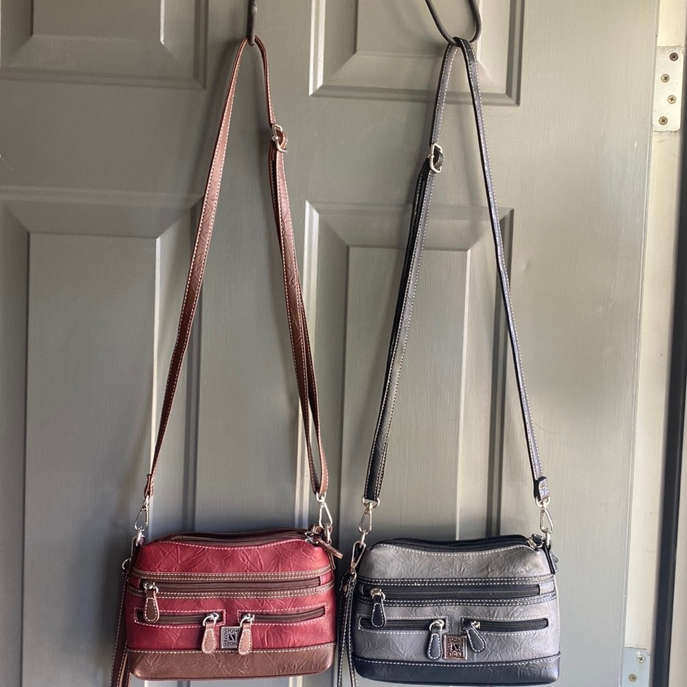 ALMOST NEW..STONE & CO pebble leather crossbody, shoulder OR wristlet
